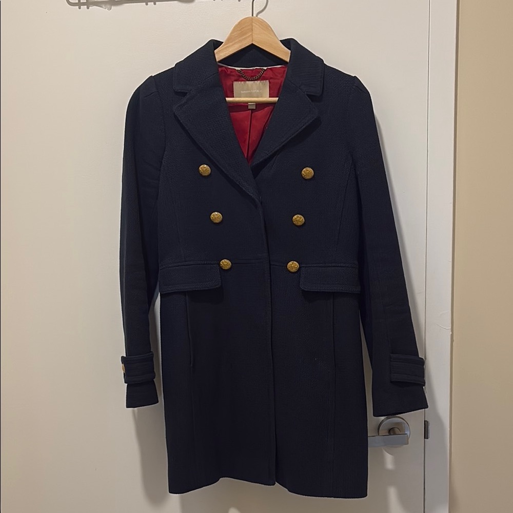 Banana Republic Navy cotton Pea Coat Classic Design